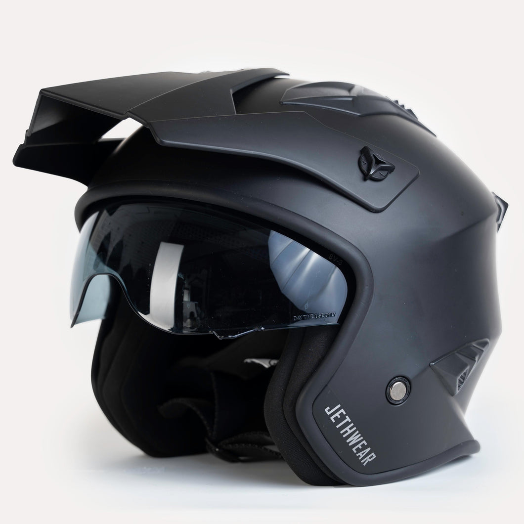 Open Face Helmet - Black