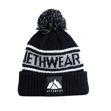 JW PomPom Beanie - Black/Grey