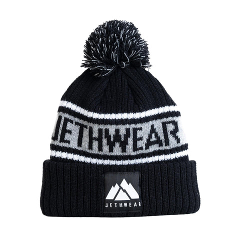 JW PomPom Beanie - Black/Grey
